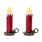 10" Red Flickering LED Glittery Candles, 2ct.